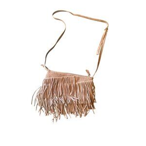 Brown Suede Fringe Crossbody Bag By Pimkie Western Rodeo Ranch Festival Hippie